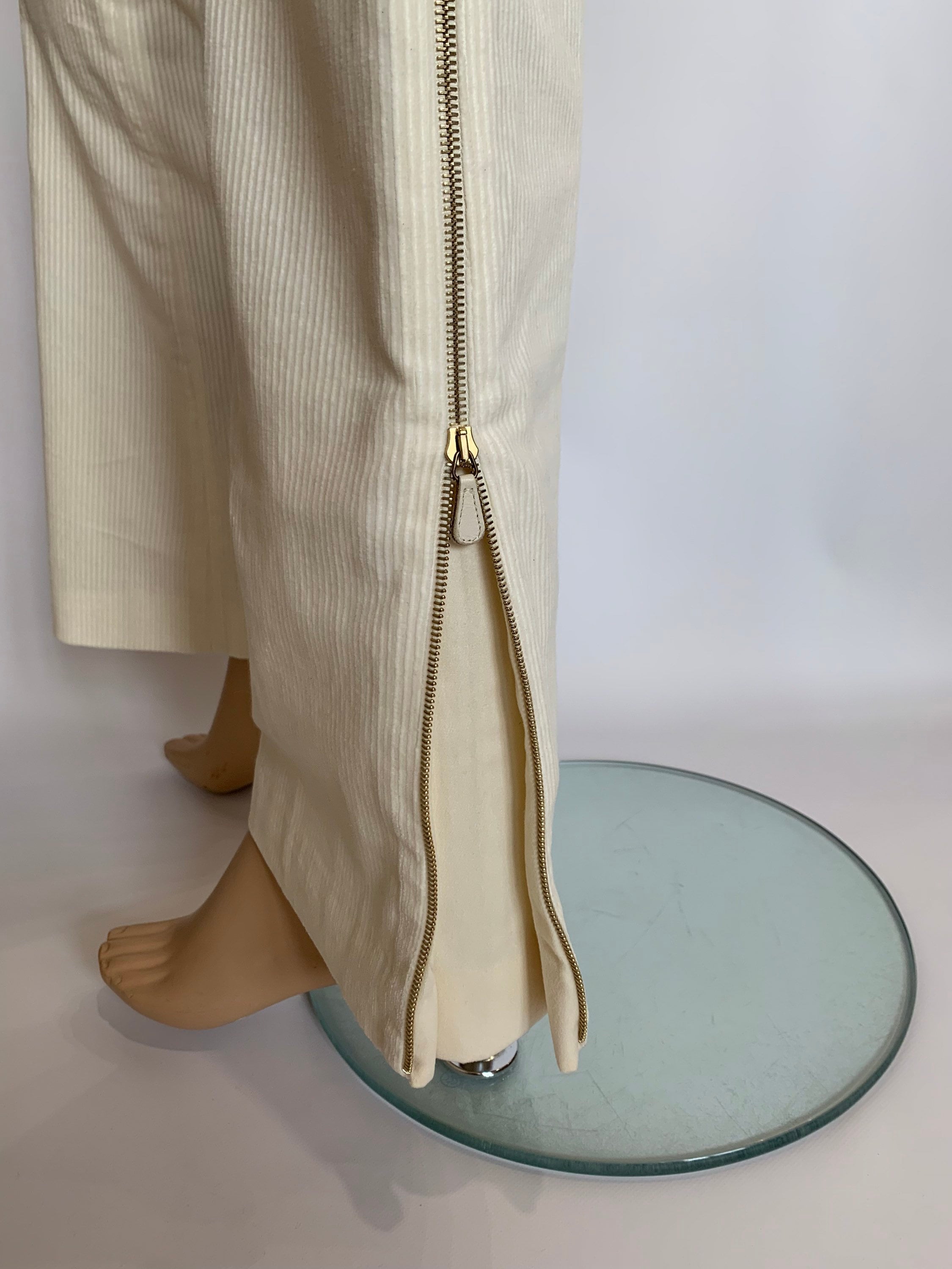 RARE Authentic Vintage Fall 2003 Alexander Mcqueen Ivory Corduroy