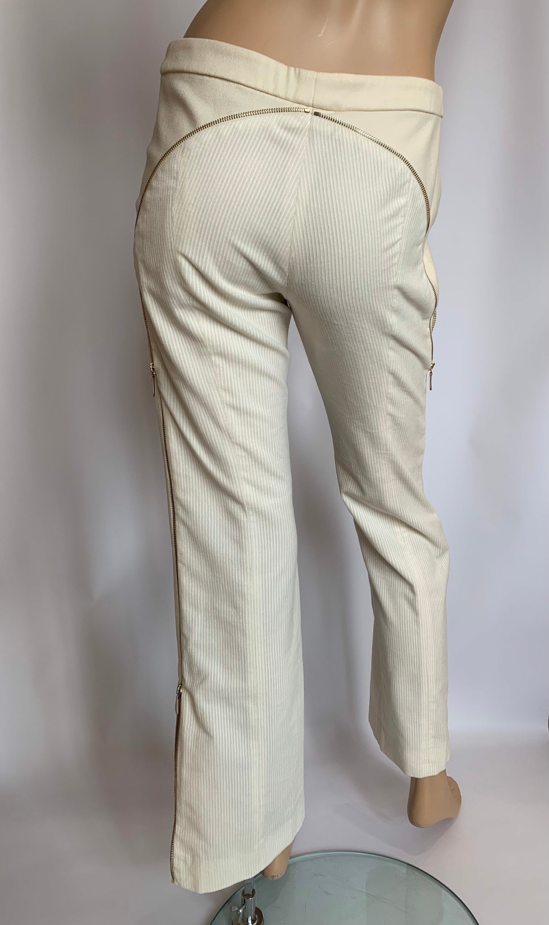 RARE Authentic Vintage Fall 2003 Alexander Mcqueen Ivory Corduroy  display picture 1
