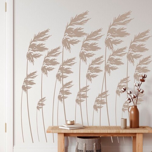 Reeds Wall Decal Tall Grass Wall Decor Nature Wall Sticker Etsy