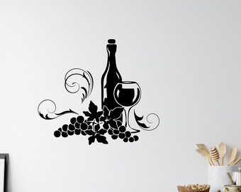 Kitchen wall art sticker decal menu border vines wine grapes Kitchen wall art sticker decal menu border vines wine grapes