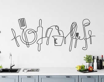 KITCHEN FUNNY COOKING HOMEART WALL QUOTE VINYL STICKER DECAL STENCIL MURAL 