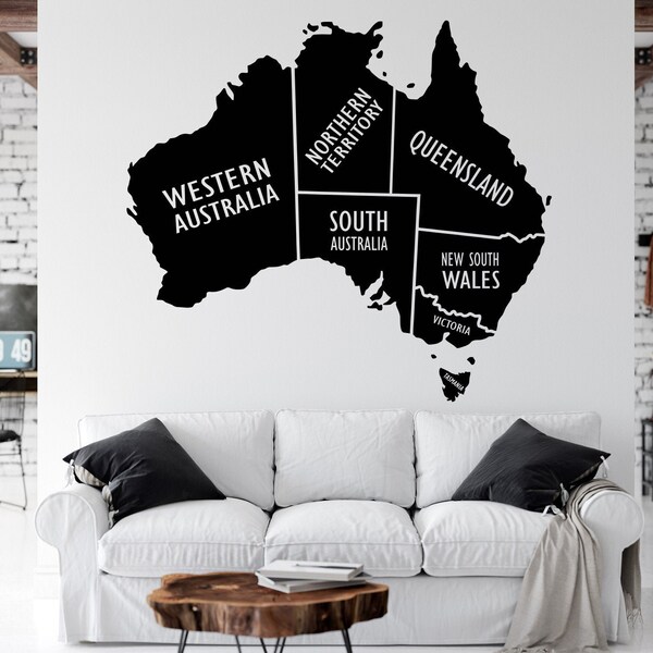Map Wall Decal Etsy