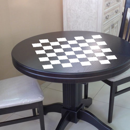 Chess and Checker Game Board Vinyl Decal Table Sticker Etsy
