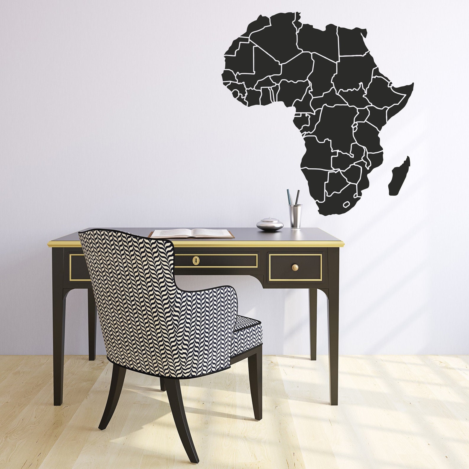 Africa Map Wall Decal Africa Continent Wall Art Africa Etsy