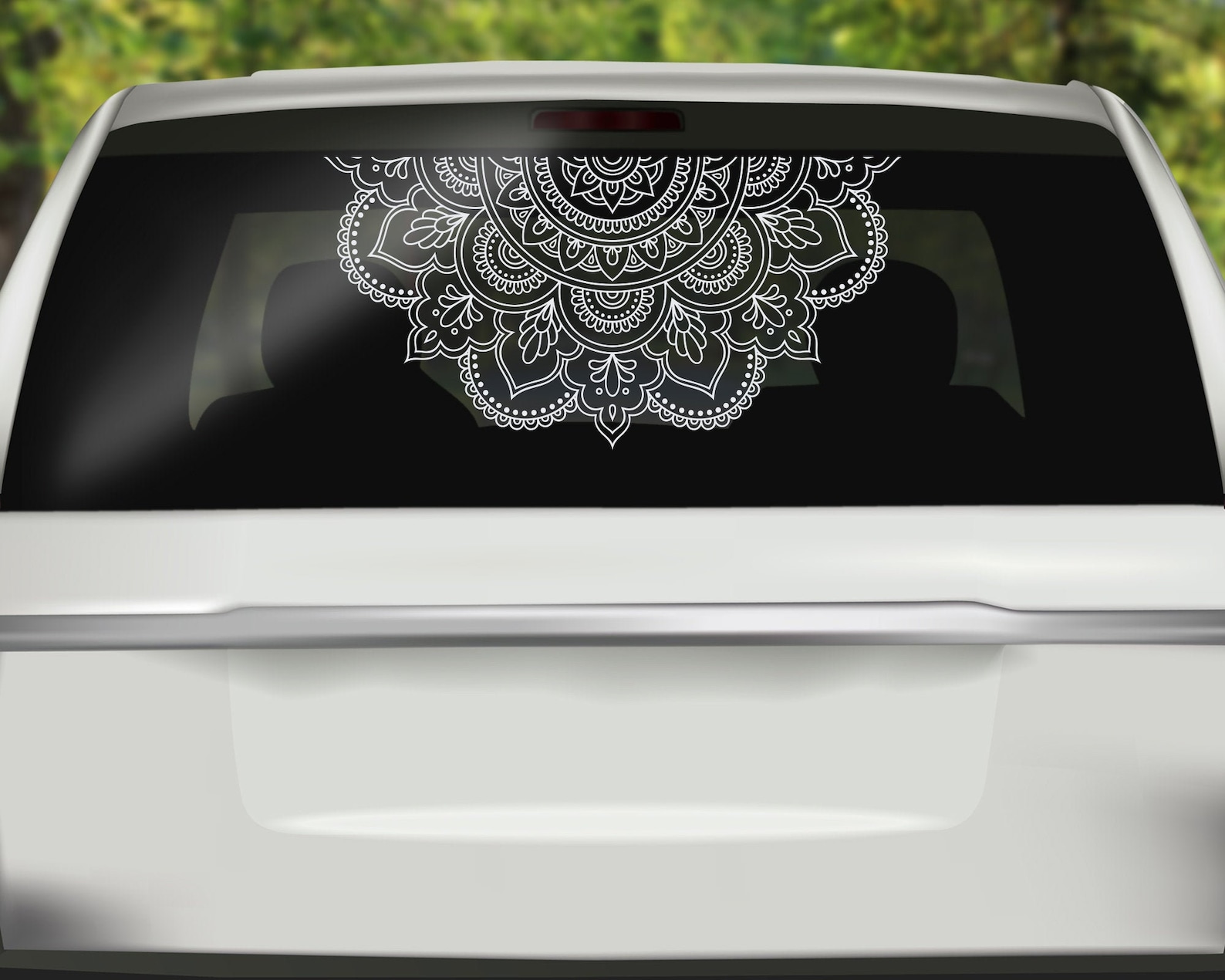 Mandala Car Decal Half Mandala Car Sticker Window Mandala | Etsy