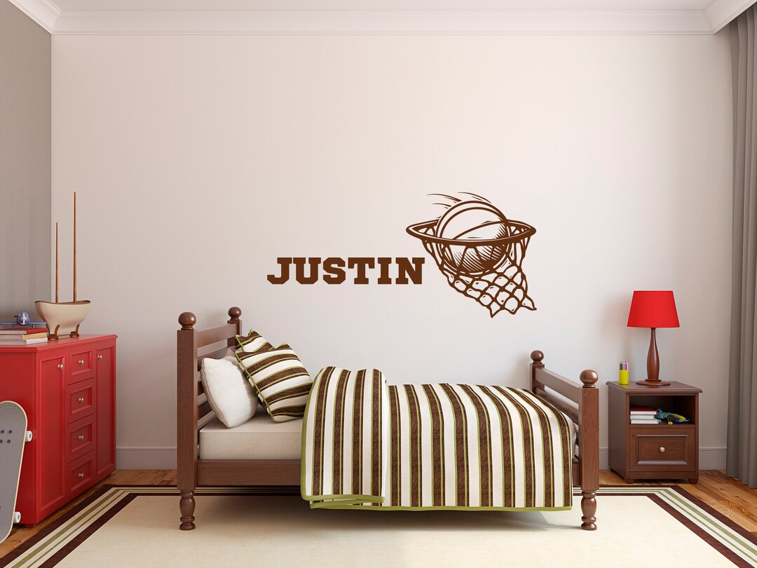 Personalized Basketball Wall Decal Basketball Hoop Wall Etsy