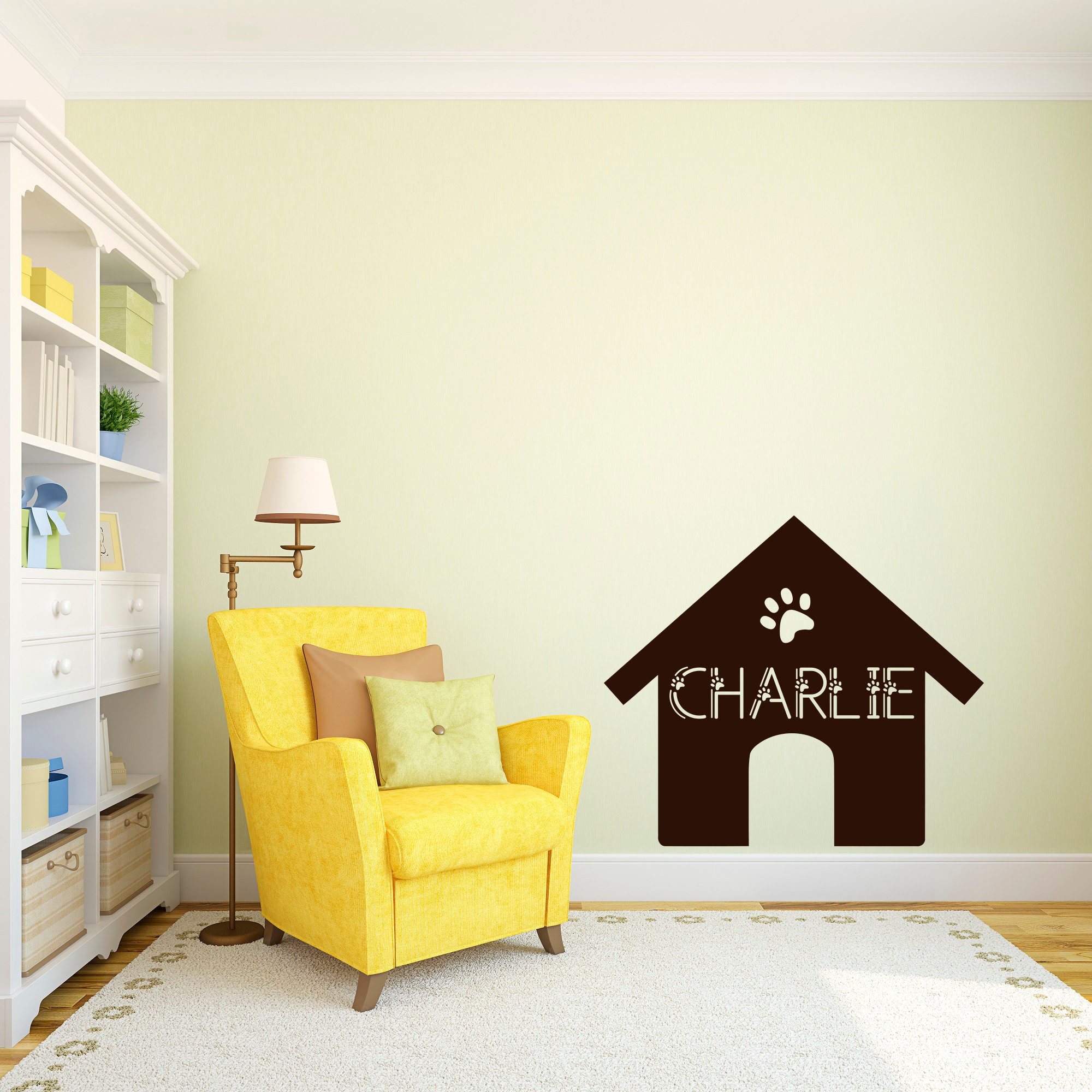 Personalized Dog House Wall Decal Dog House Wall Decor Etsy