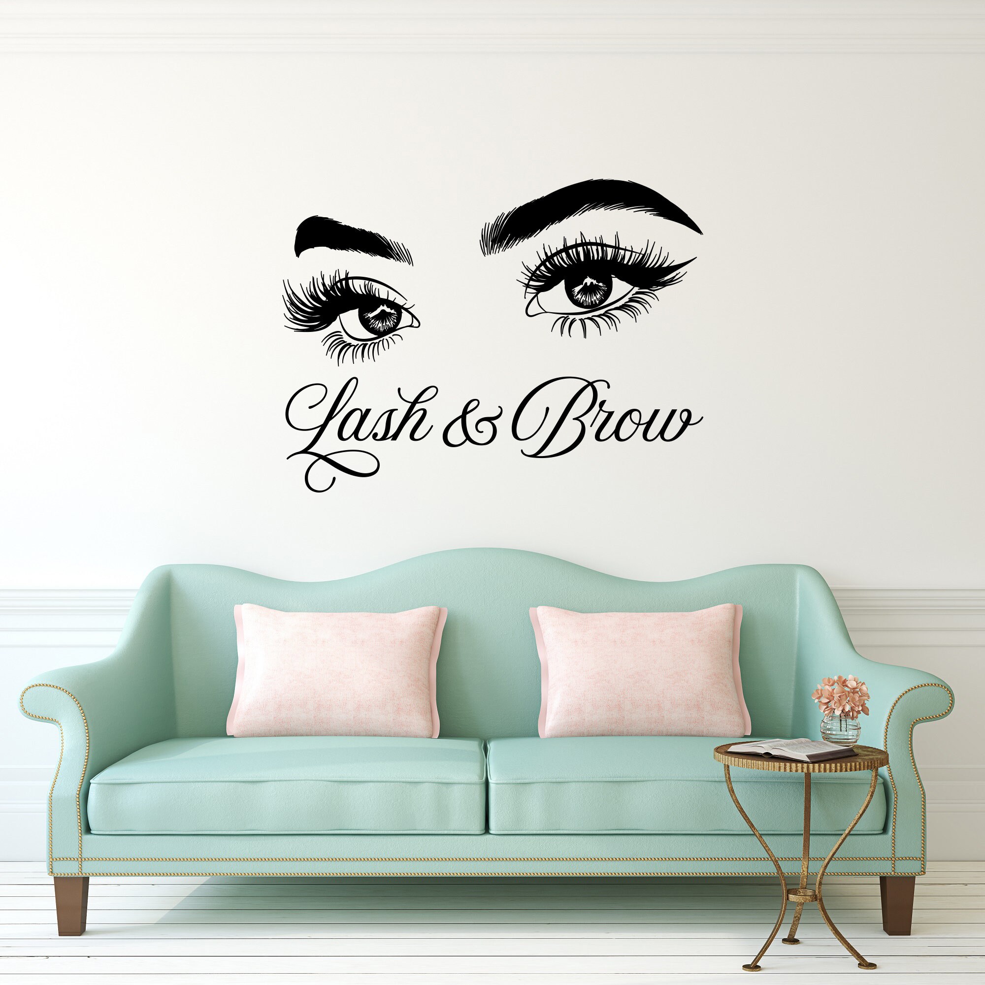 Lash & Brow Wall Decal Eyelash Extension Logo Beauty Salon Etsy