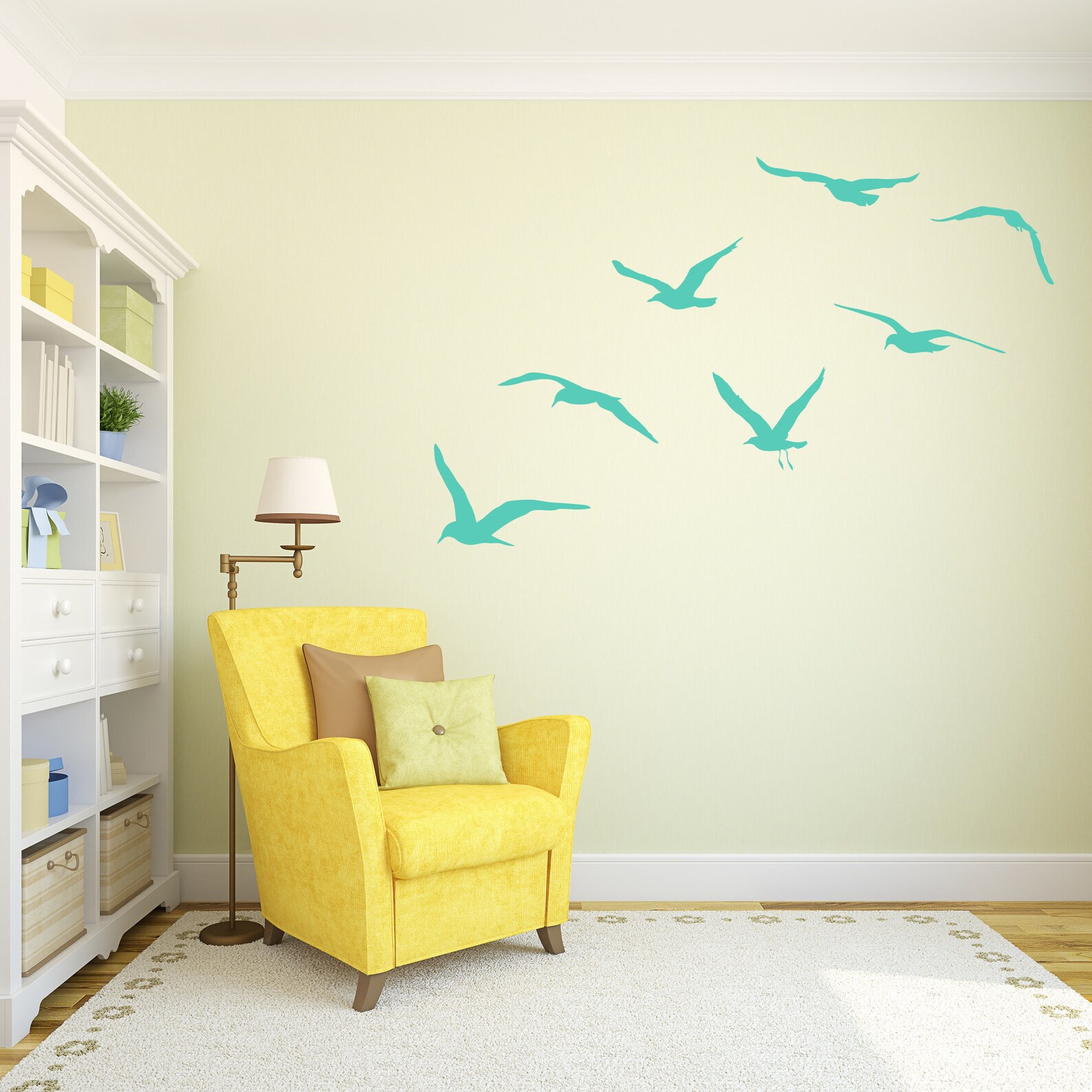 Flying Birds Wall Decal Birds Vinyl Decal Seagulls Wall Etsy