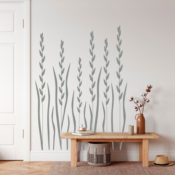 Grass Plants Wall Decal Tall Grass Decor Nature Vinyl Wall Etsy