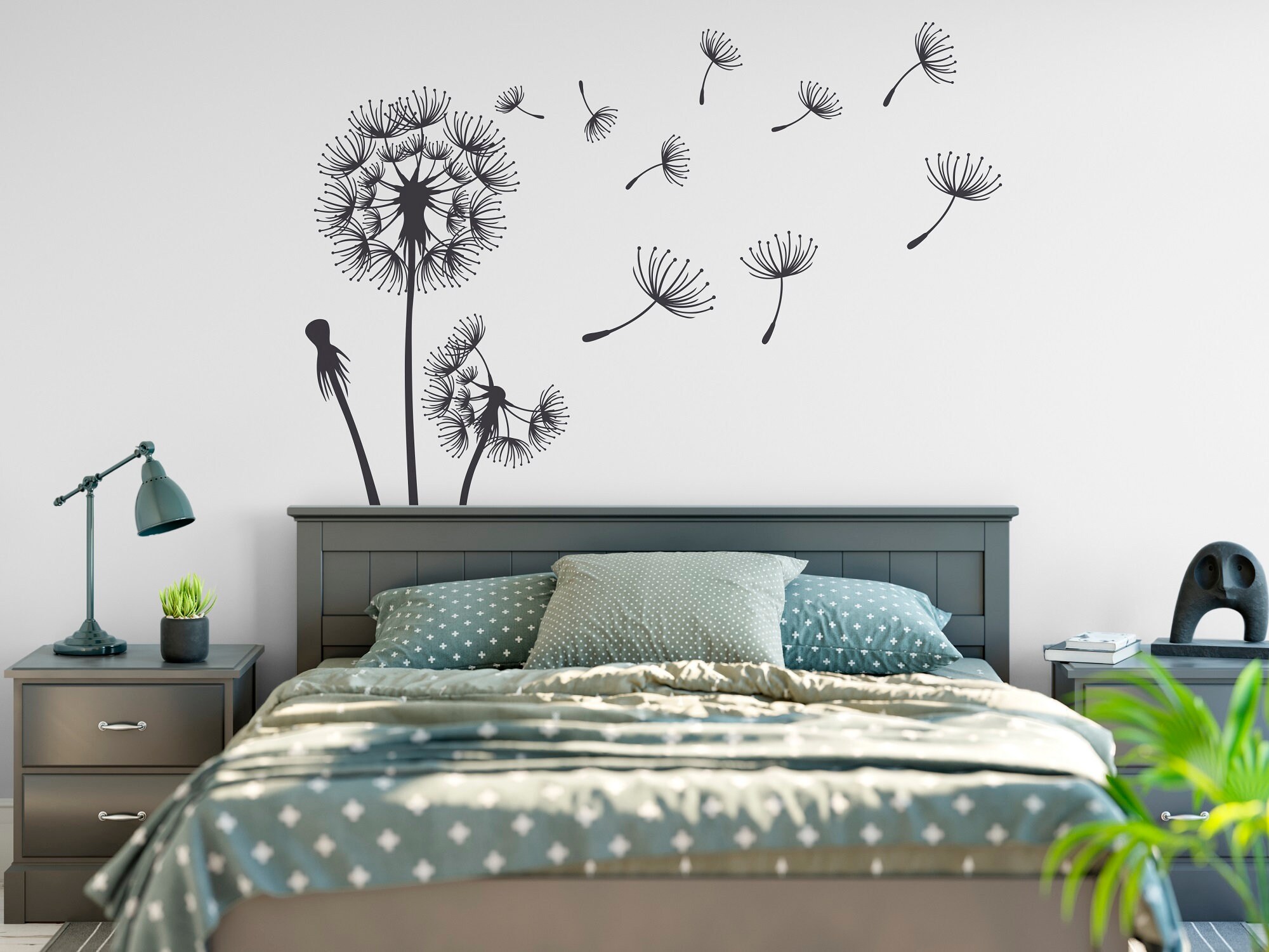 Dandelions Wall Decal Dandelion Seeds Blowing in the Wind Etsy