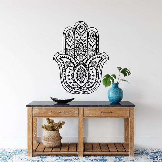 Hamsa Hand Wall Decal Yoga Decor For Home Indian Design | Etsy