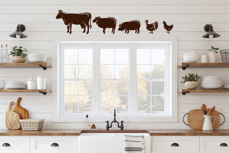 Farm Animals Vinyl Wall Decal Animal Wall Stickers Farm Etsy