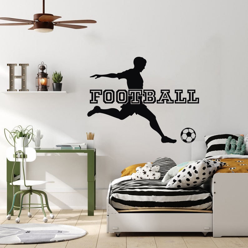 Football Player Wall Sticker Sports Wall Decal Soccer Ball Etsy UK
