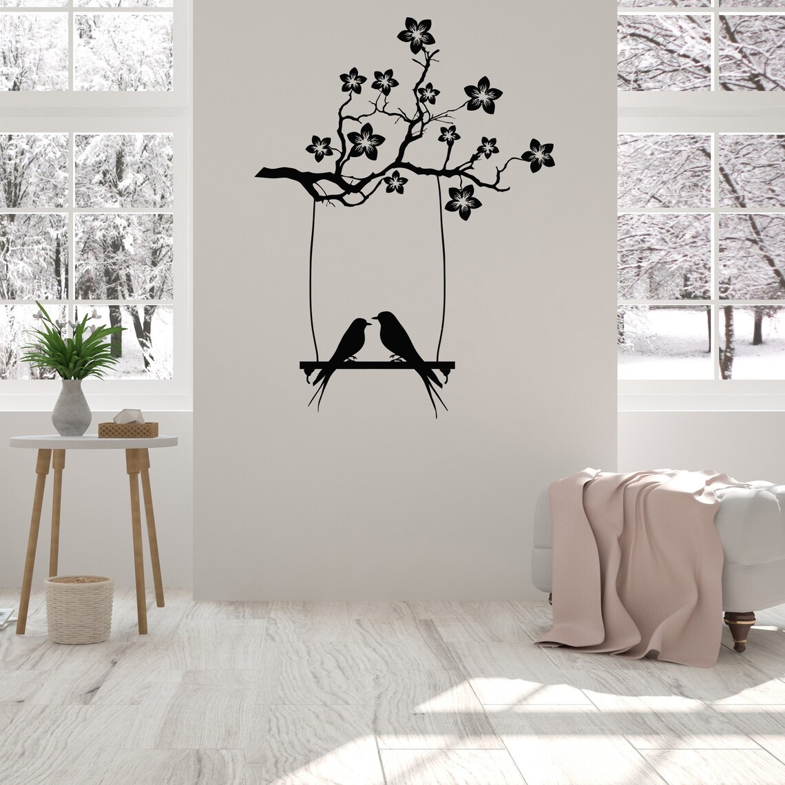 Birds Wall Decal Love Birds Wall Decor Birds Wall Sticker Etsy