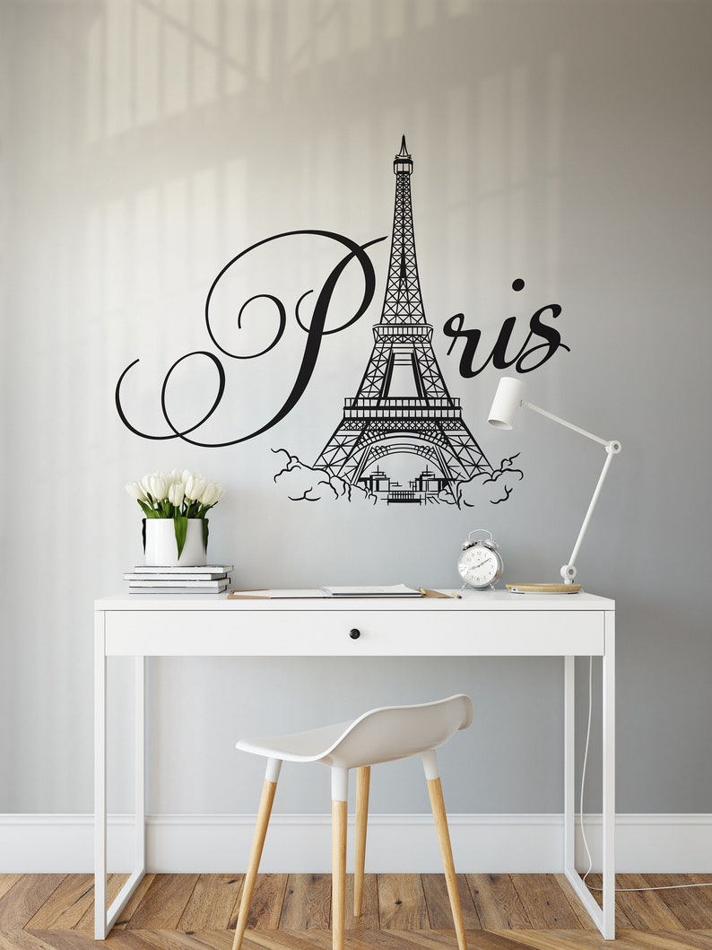 Paris Eiffel Tower Wall Decal Paris Wall Decor Eiffel Tower Etsy