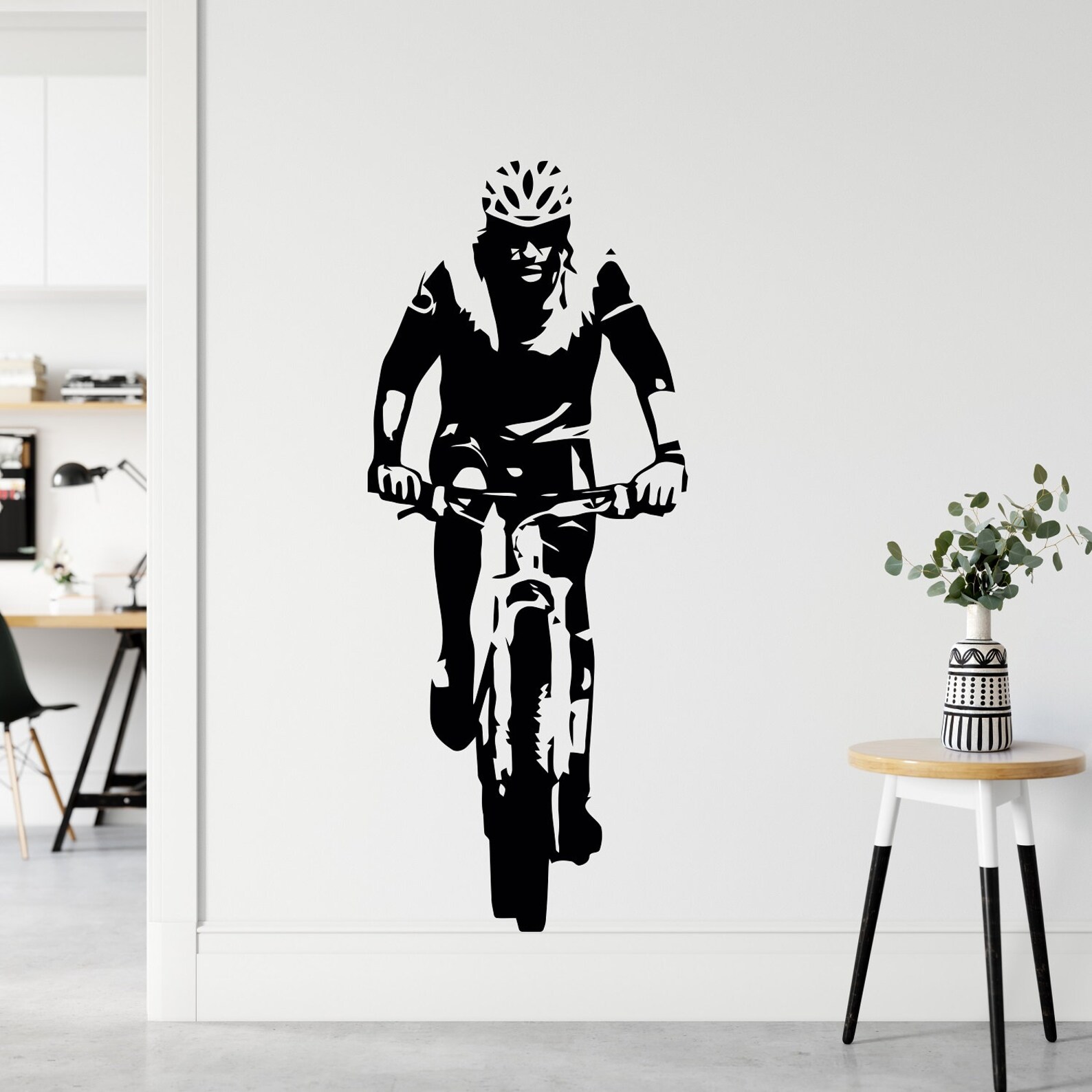 Bike Cyclist Wall Decal Bicycling Sticker Sports Vinyl Etsy UK