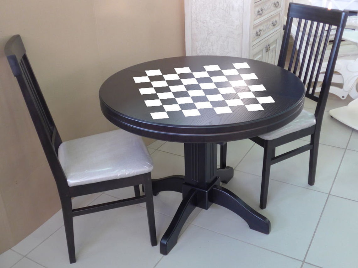 Chess and Checker Game Board Vinyl Decal Table Sticker Etsy Australia
