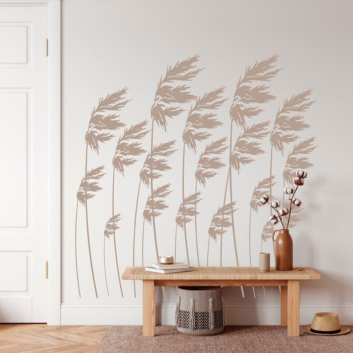 Reeds Vinyl Wall Decal Reeds in the Wind Long Grass Decal Etsy