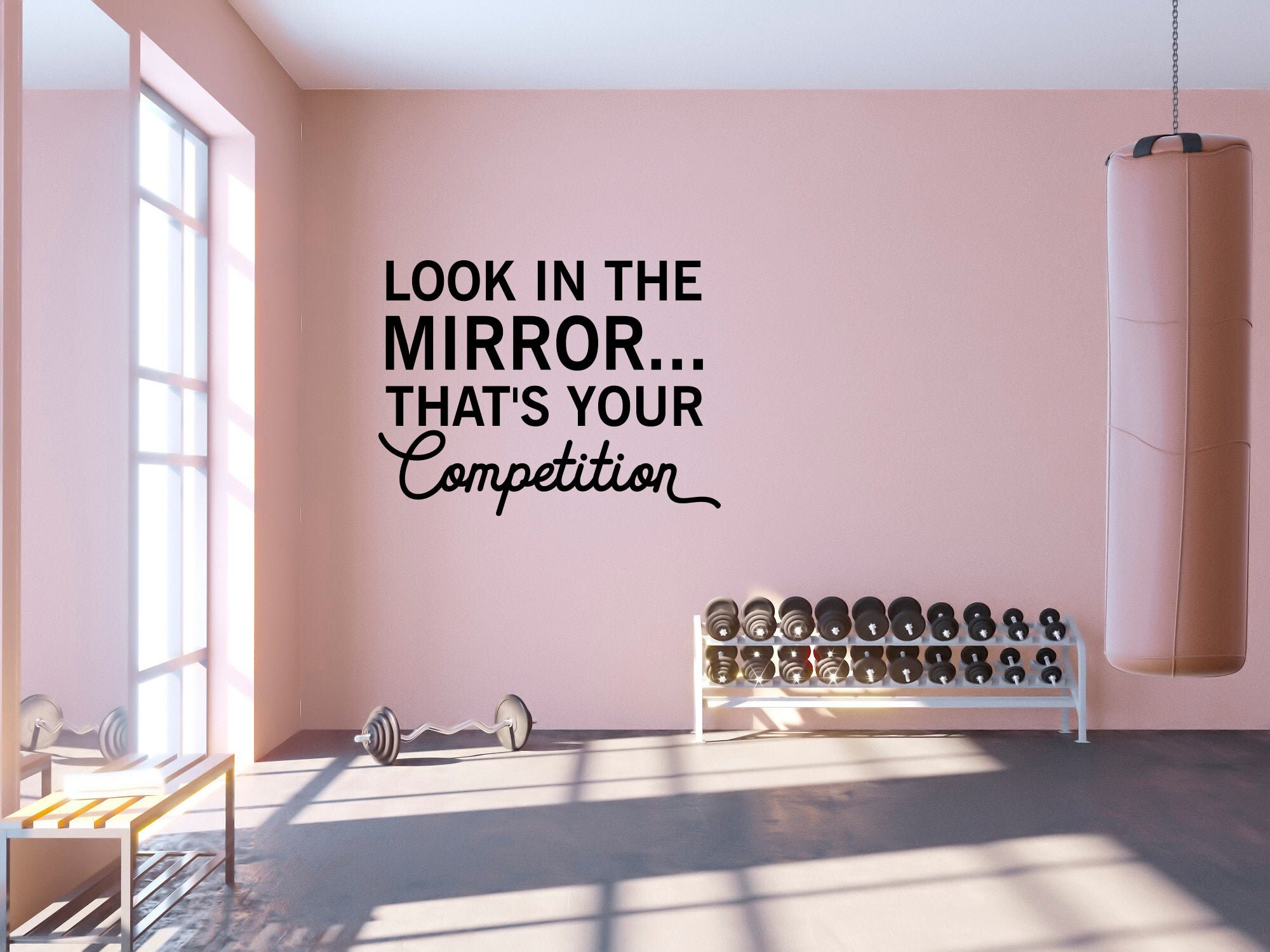 Look in the Mirror...that's Your Competition Quote Wall Etsy