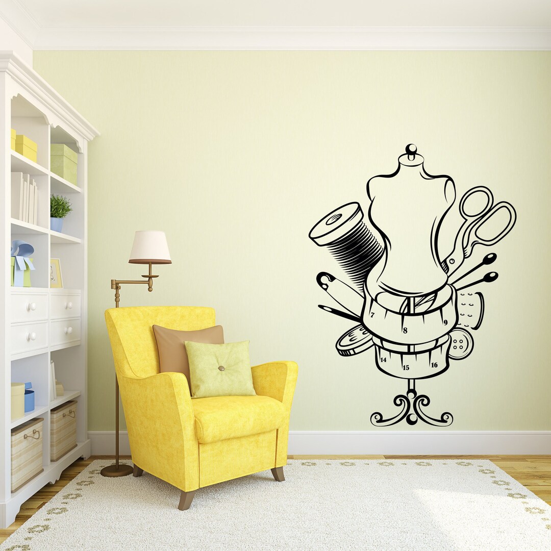 Sewing Wall Decal Sewing Studio Decor Sewing Wall Art Etsy