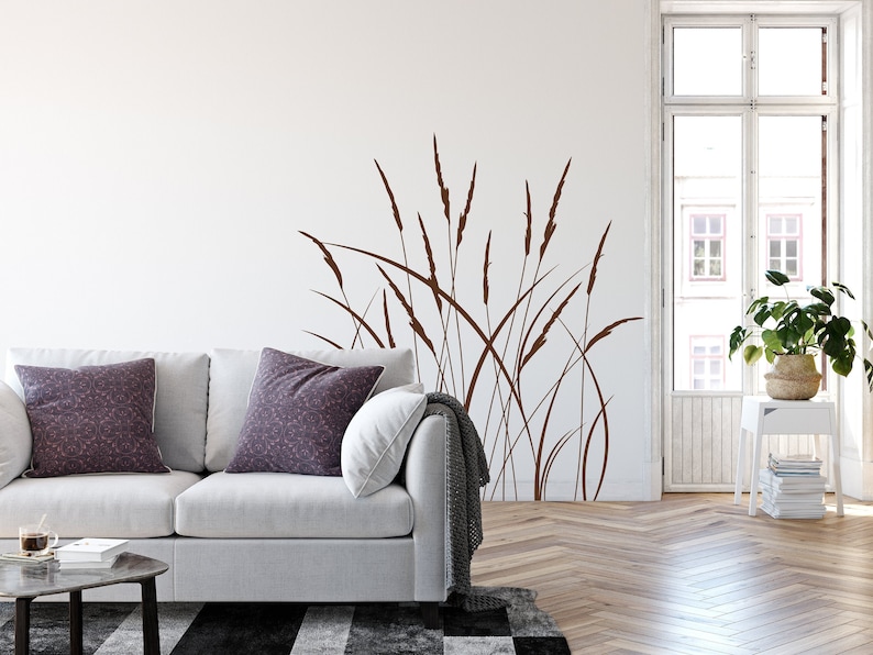 Grass Wall Decal Tall Grass Vinyl Wall Sticker Reed Grass Etsy