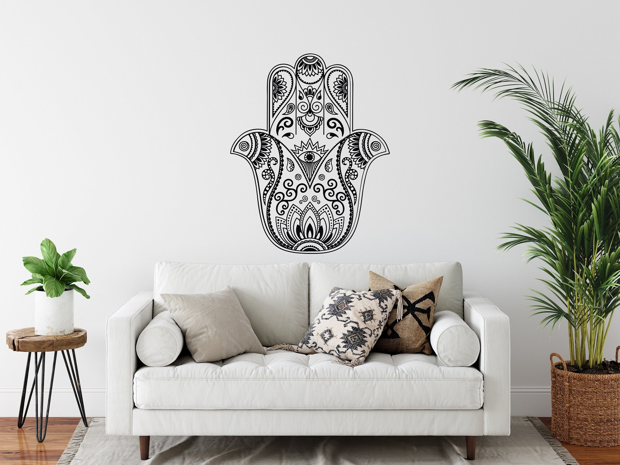 Hand Of Fatima Mandala Mandala Art Decal Hamsa Hand Wall | Etsy