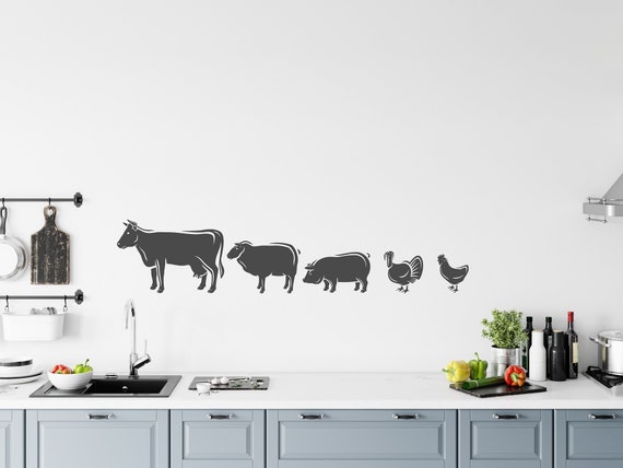 Farm Animals Vinyl Wall Decal Animal Wall Stickers Farm - Etsy