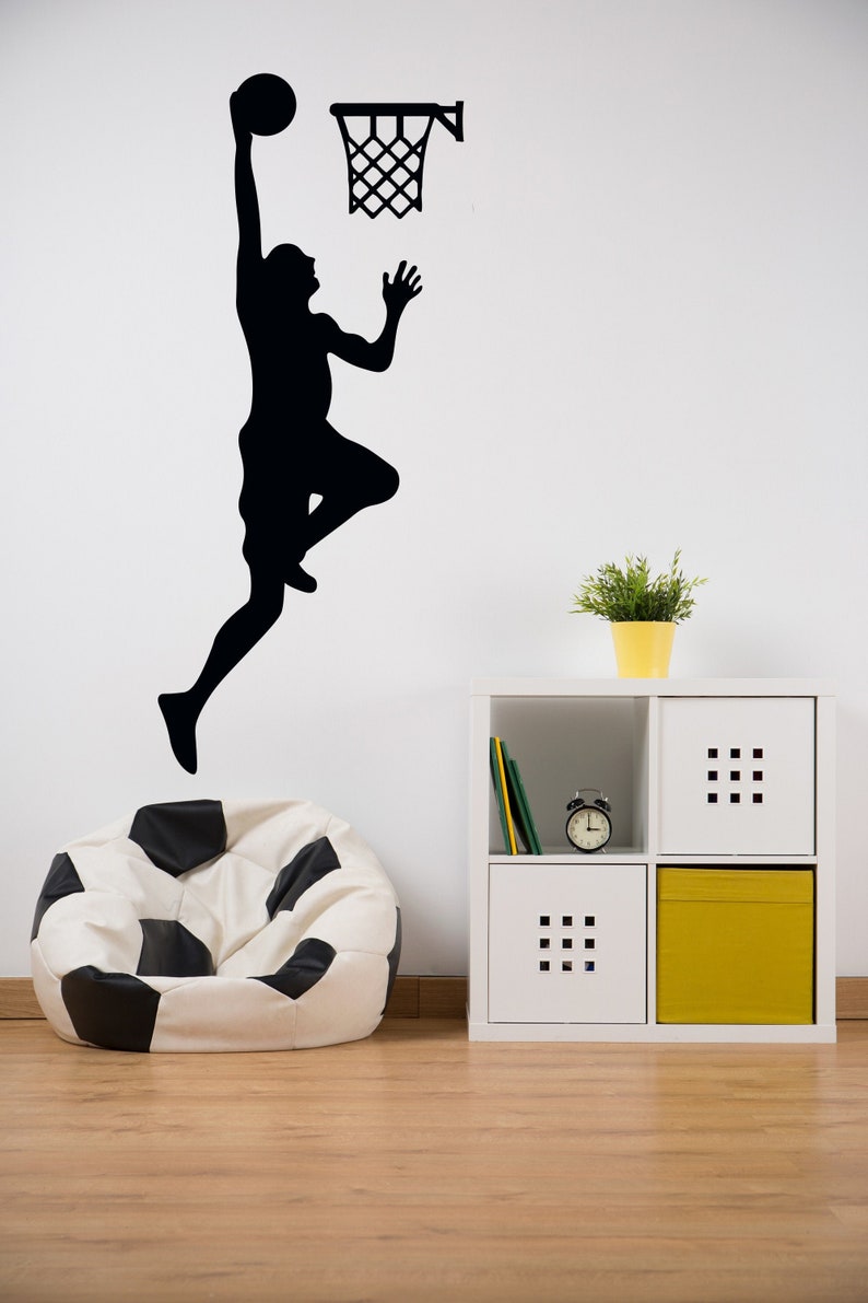 Basketball Wall Sticker Basketball Wall Decal Basketball Etsy