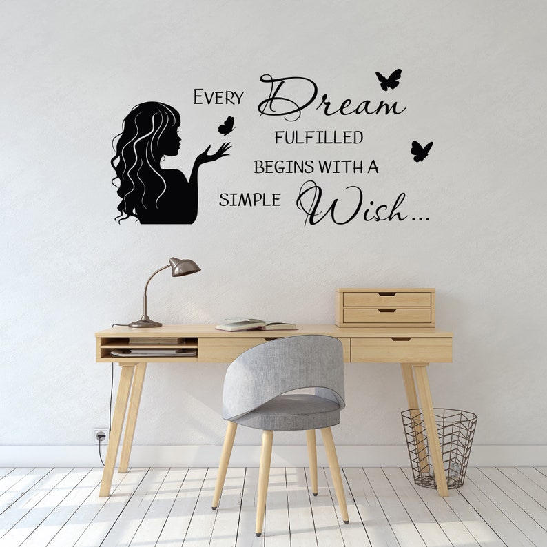 Every Dream Fulfilled Begins With a Simple Wish Quote Wall | Etsy