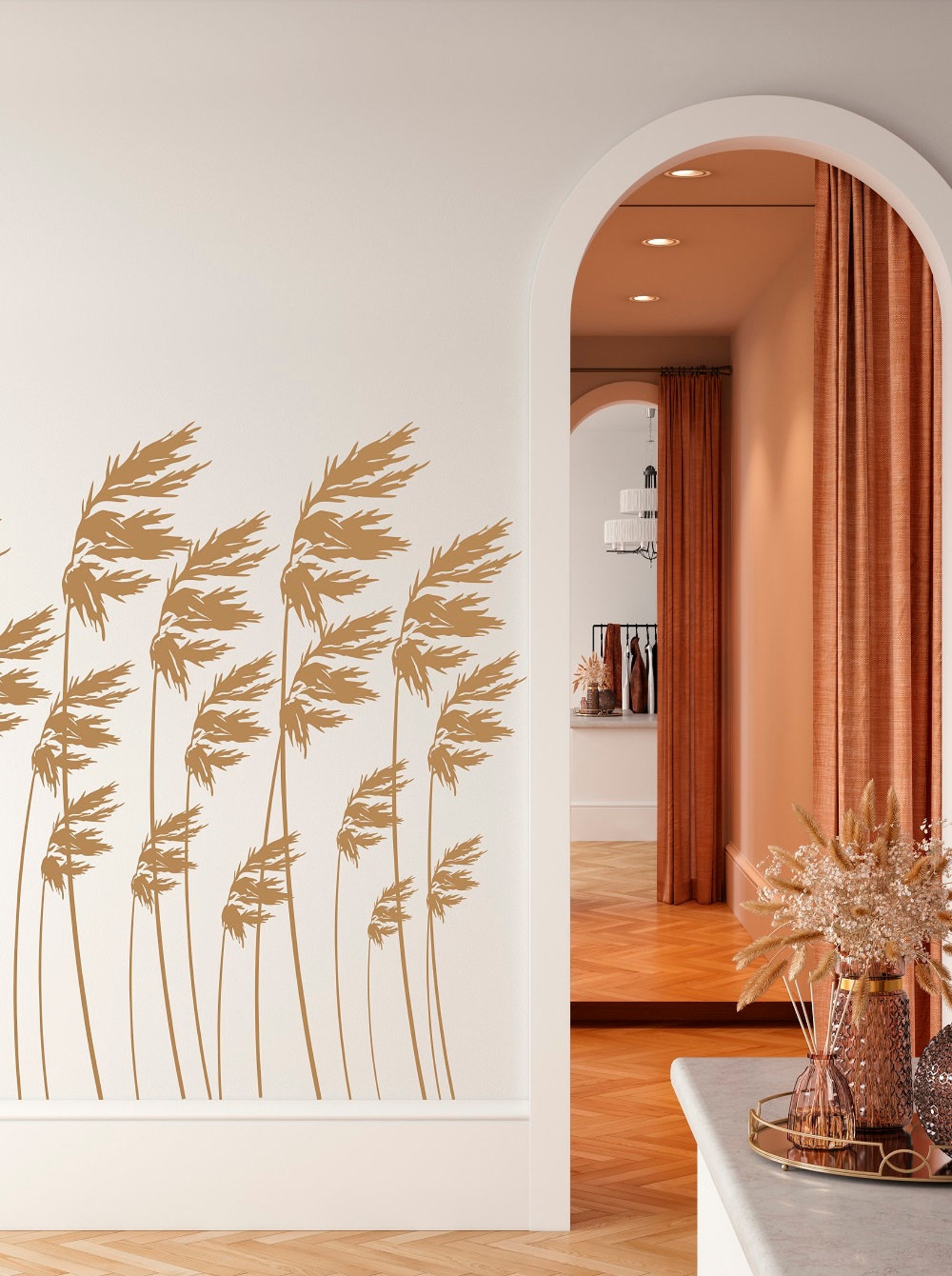 Reeds Vinyl Wall Decal Reeds in the Wind Long Grass Decal Etsy