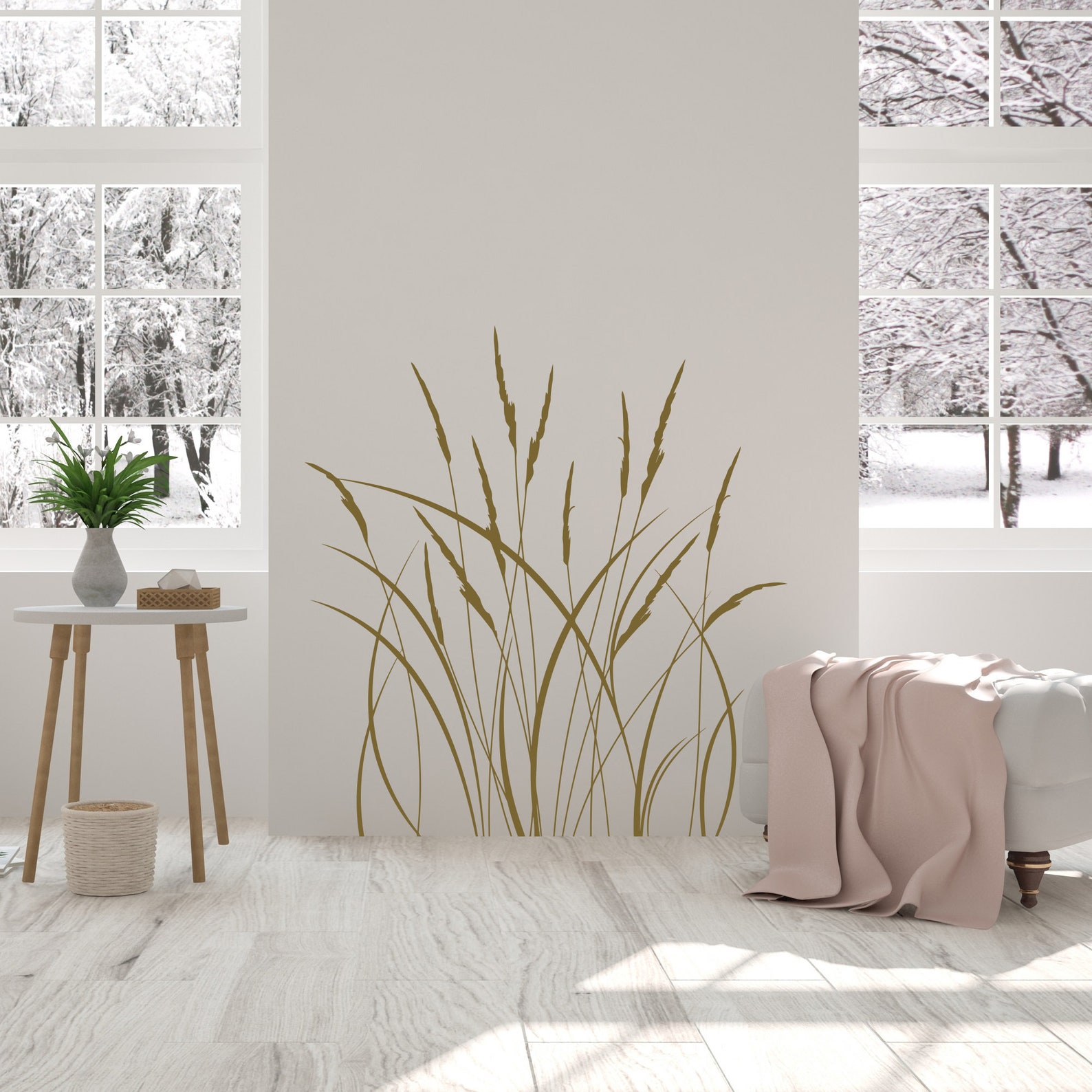 Grass Wall Decal Tall Grass Vinyl Wall Sticker Reed Grass Etsy