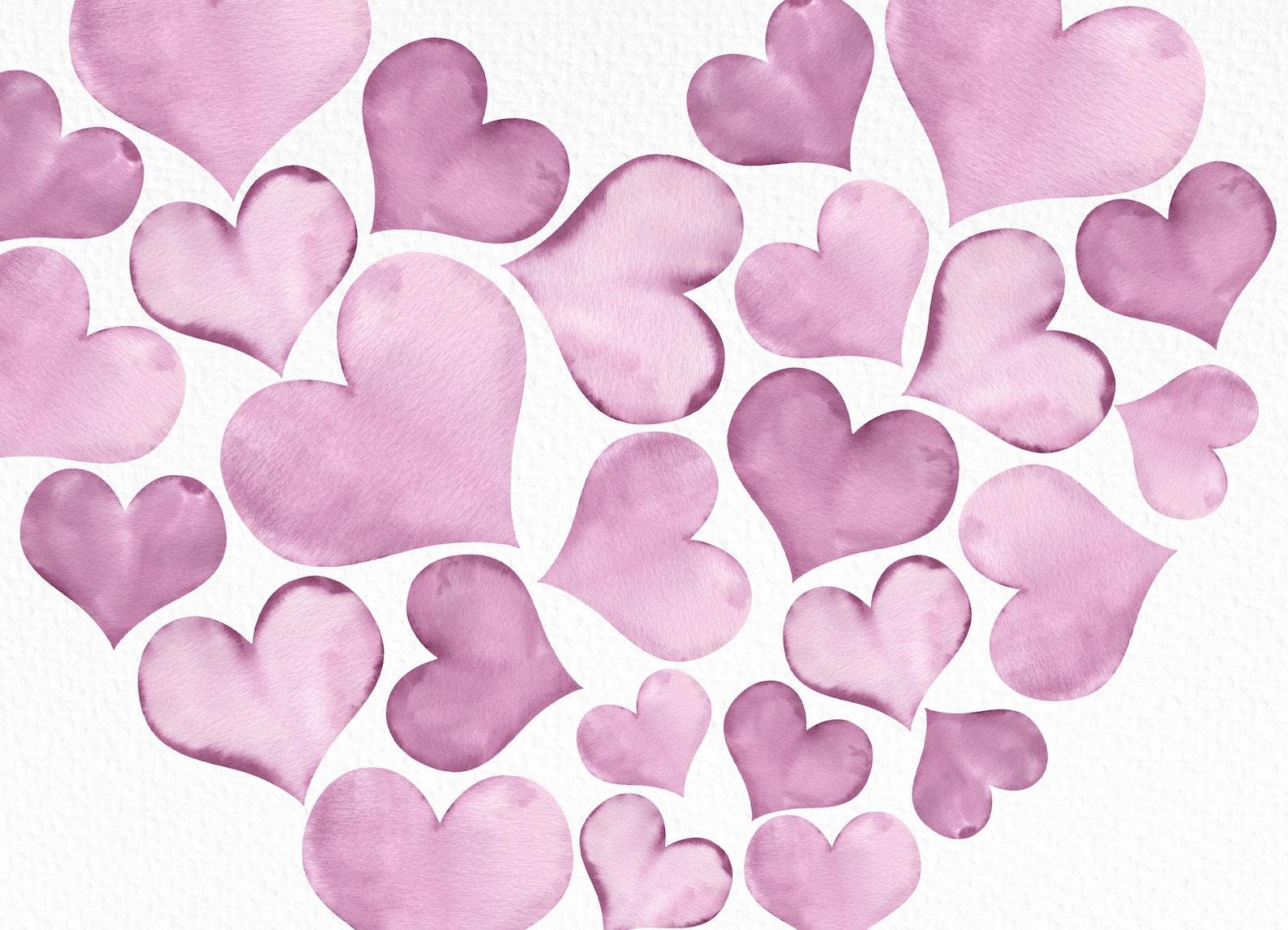Watercolor Lilac Hearts Clipart for Romantic Love Etsy UK