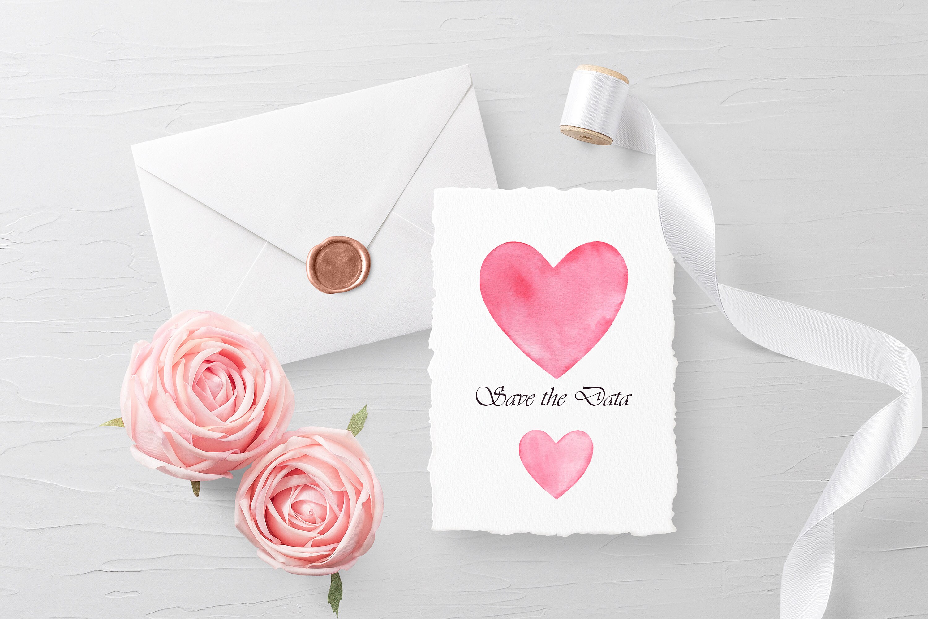 Watercolor Pink Hearts Clipart for Love, Mother's Day, Valentine's Day ...