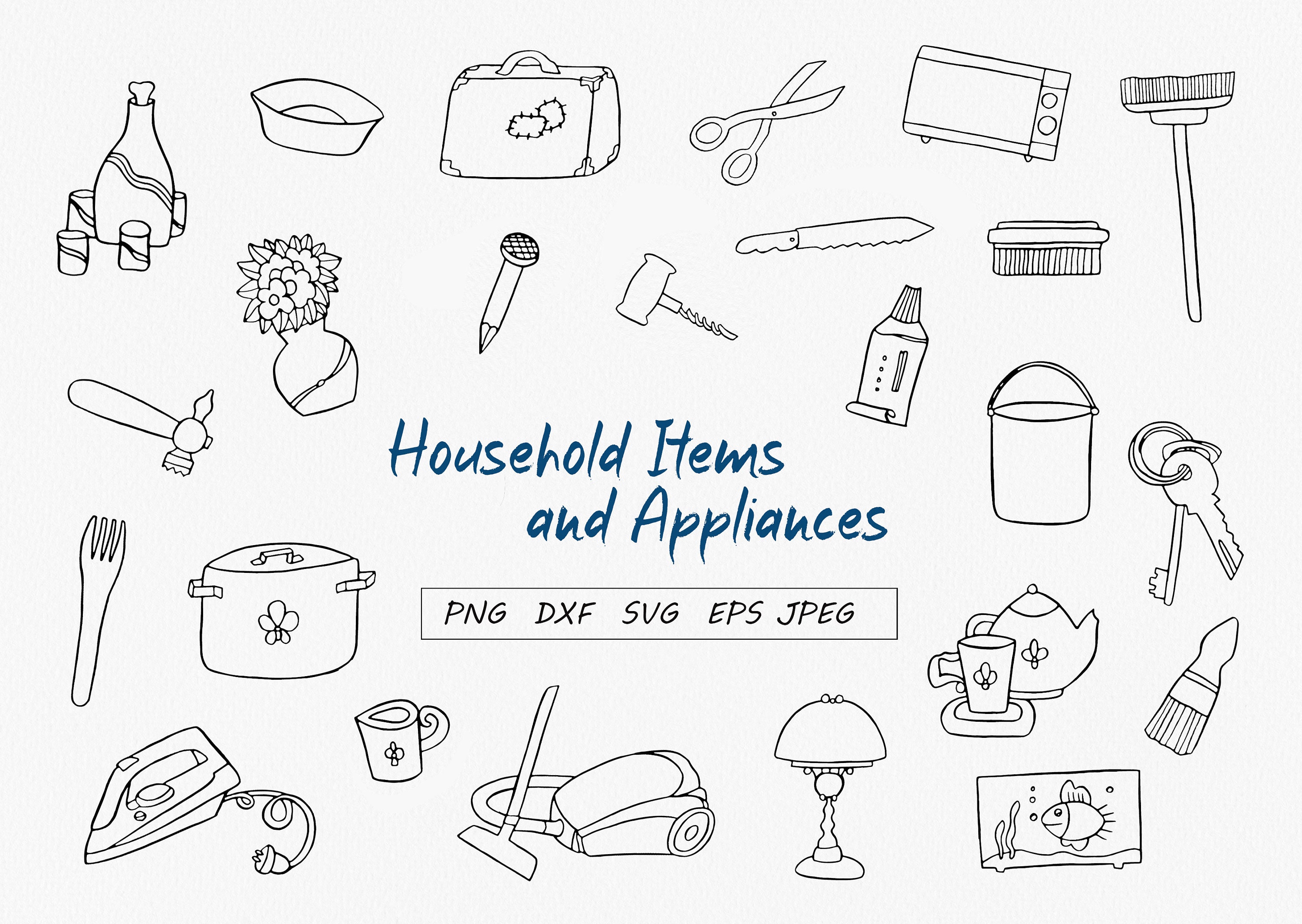 Household Items Drawing Stock Illustrations – 925 Household Items