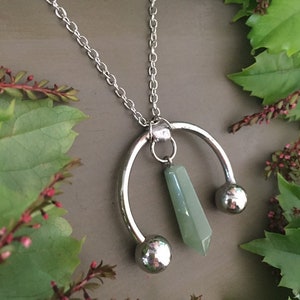 ROGUE Aventurine Pendant Necklace - Green Healing Stone Jewellery | Minimalist Stainless Steel Necklace