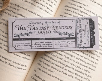 Fantasy Readers Guild | Bookmark | Ticket | Book Lovers | Bookish Merch | Bibliophiles | Reading