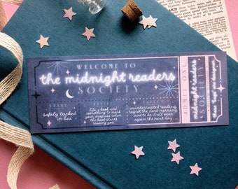 Midnight Readers Society | Bookmark | Ticket | Book Lovers | Bookish | Celestial