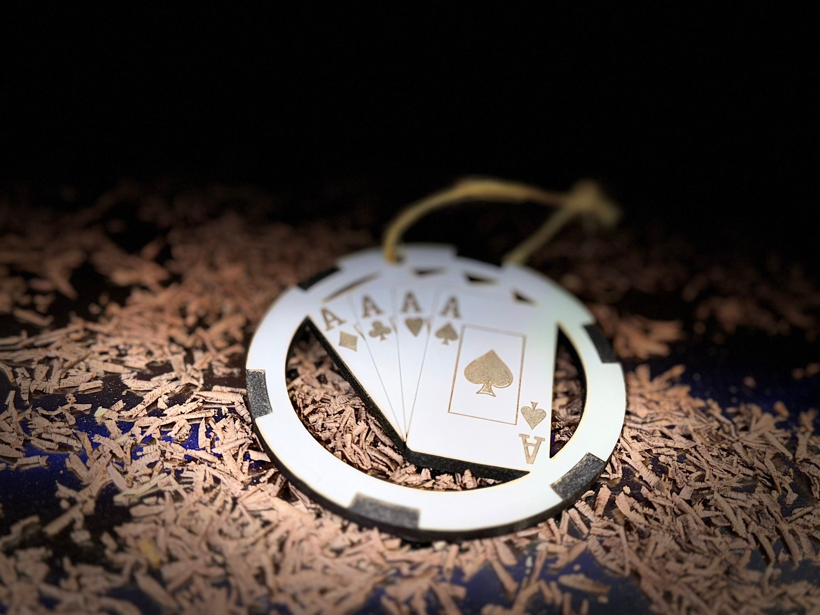 Four Ace's Large Poker Chip Ornament Christmas Tree Hanging Display ...