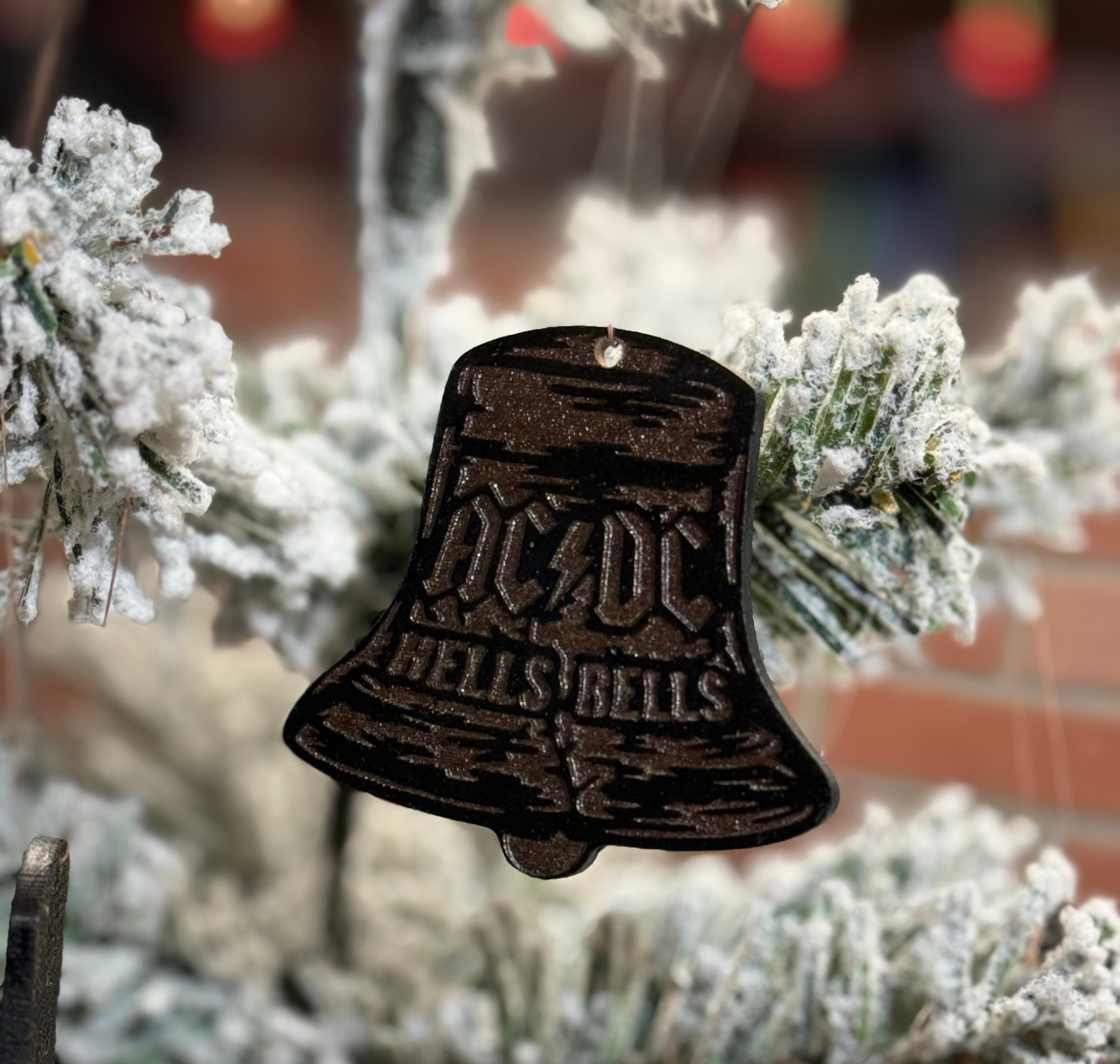 Set of 12 AC/DC Hells Bells Christmas Tree Ornaments Bronze Black ...