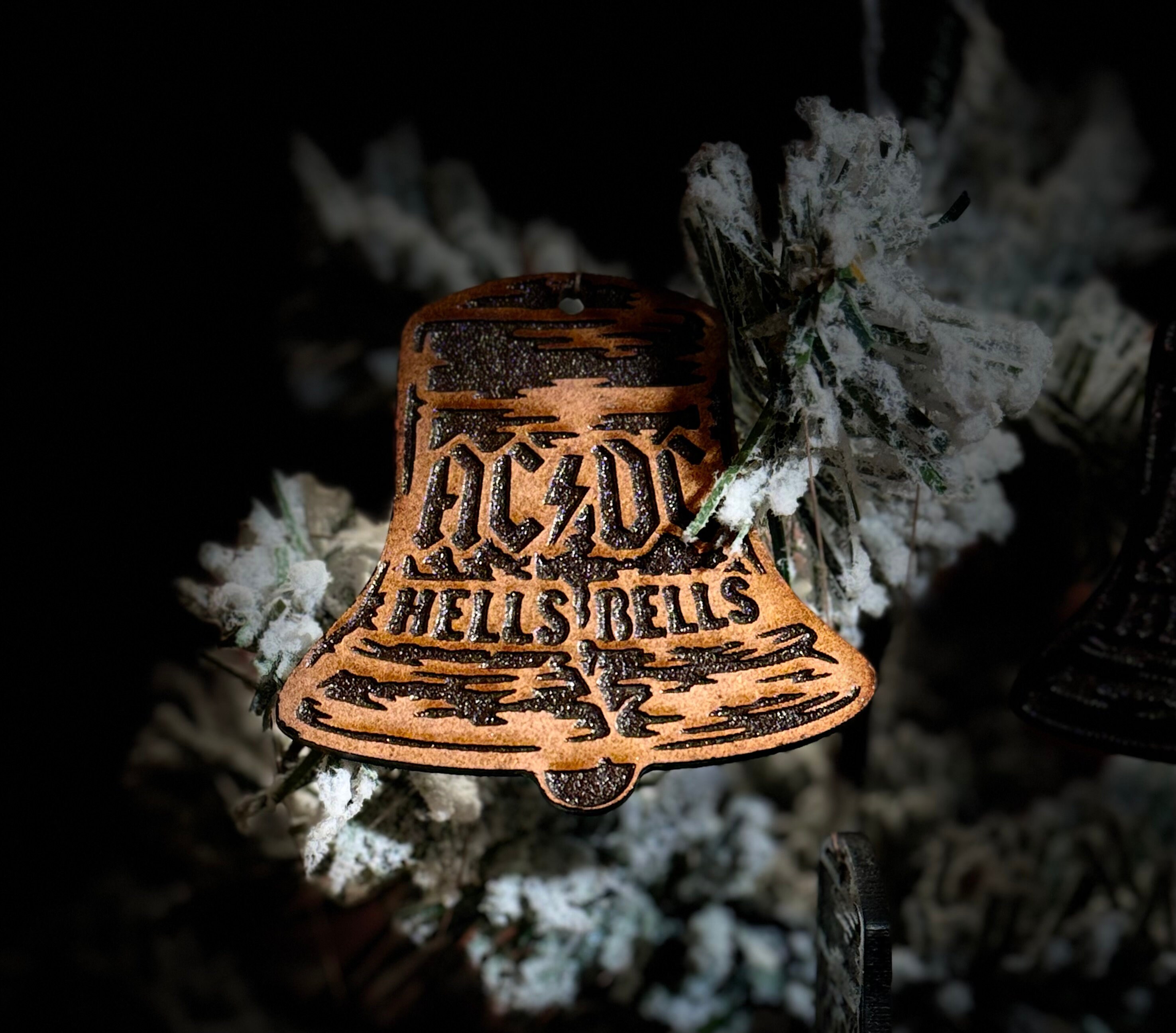 Set of 12 AC/DC Hells Bells Christmas Tree Ornaments Bronze Black ...