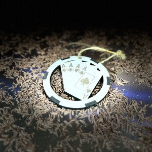Four Ace's Large Poker Chip Ornament Christmas Tree Hanging Display ...