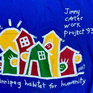 Koszulka z ilustracją Jimmy'ego Cartera Habitat for Humanity Vintage 1993 rozmiar średni