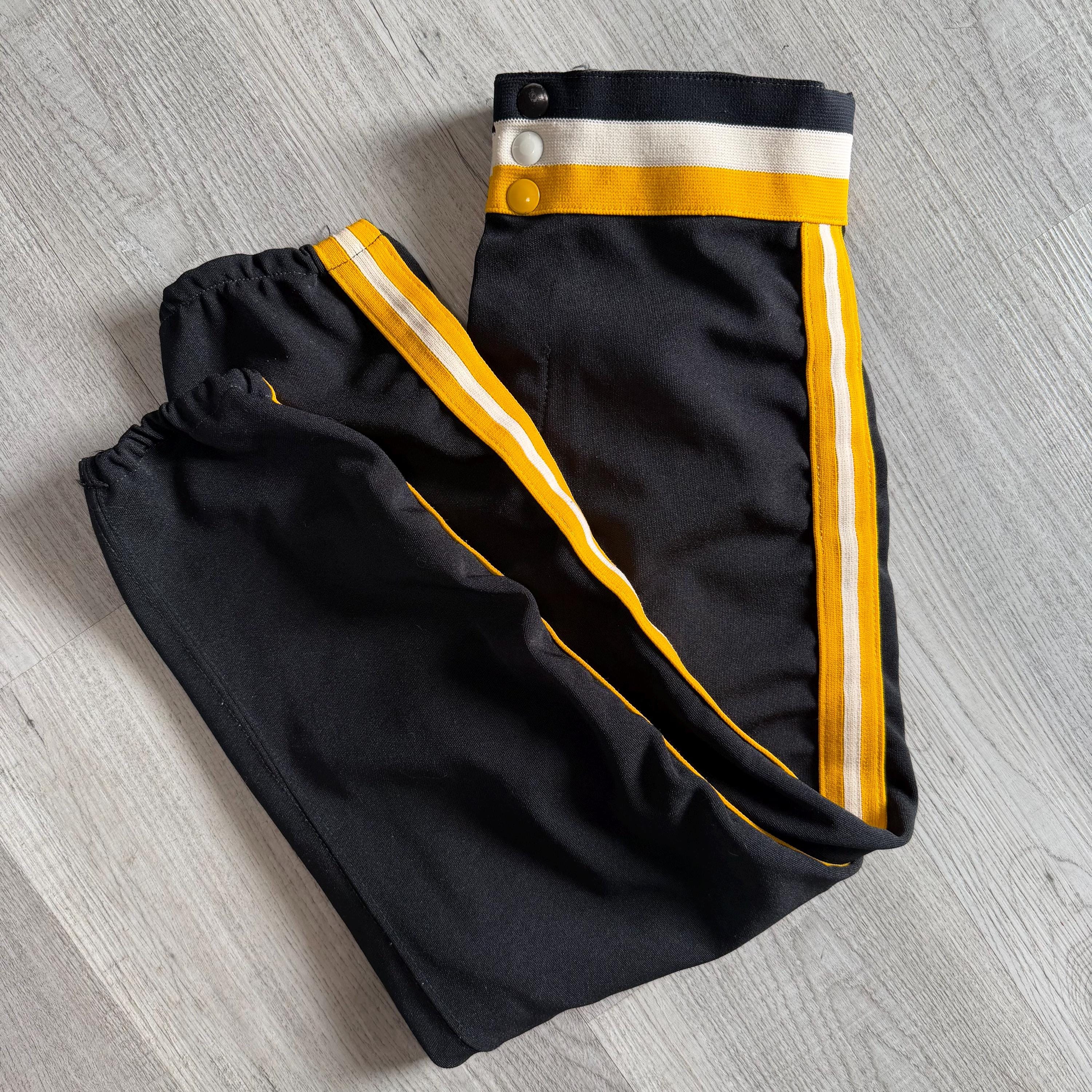 Vintage Russel Athletic Baseball Pants, Youth Size Small, Black and Gold
