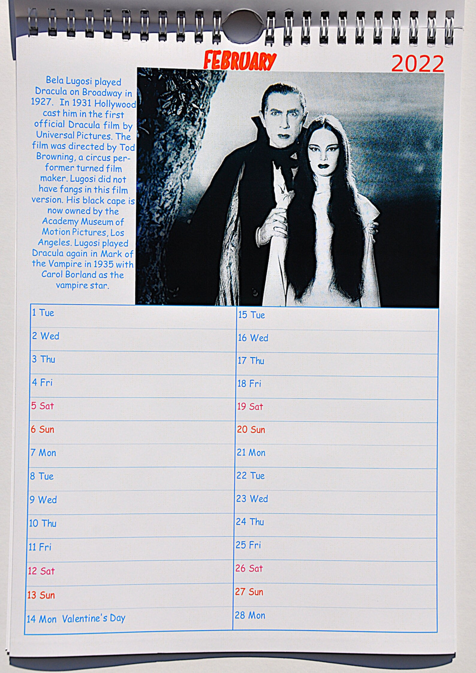 DRACULA CALENDAR 2022 Dracula & vampire illustrations plus Etsy