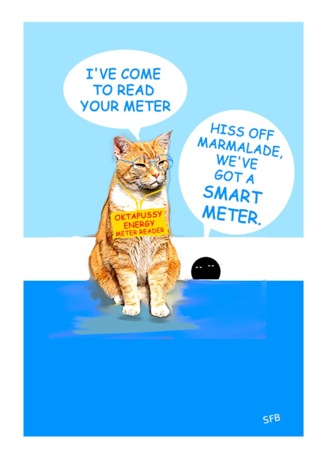 Humorous Meter Signs CAT Funny Smart Meter Joke Greeting Card - SFB Illustration - Etsy UK