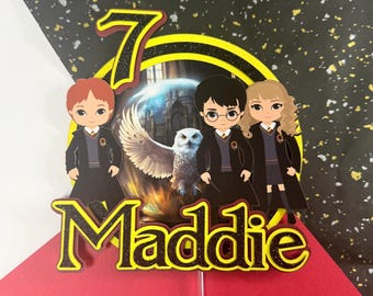 Harry Potter Style Printed Layered Custom Cake Topper