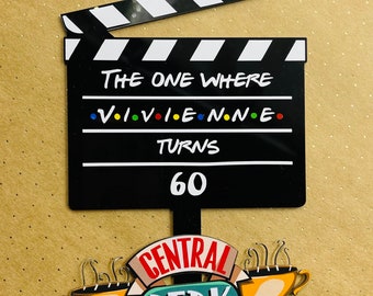 CUSTOM FRIENDS themed Clacker Board acrylic cake topper