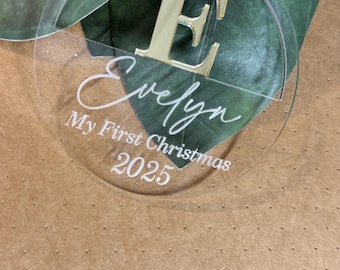 My First Christmas Personalised Acrylic Engraved Christmas Ornament
