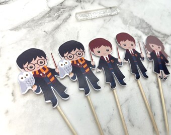 12 Harry Potter themed cupcake toppers